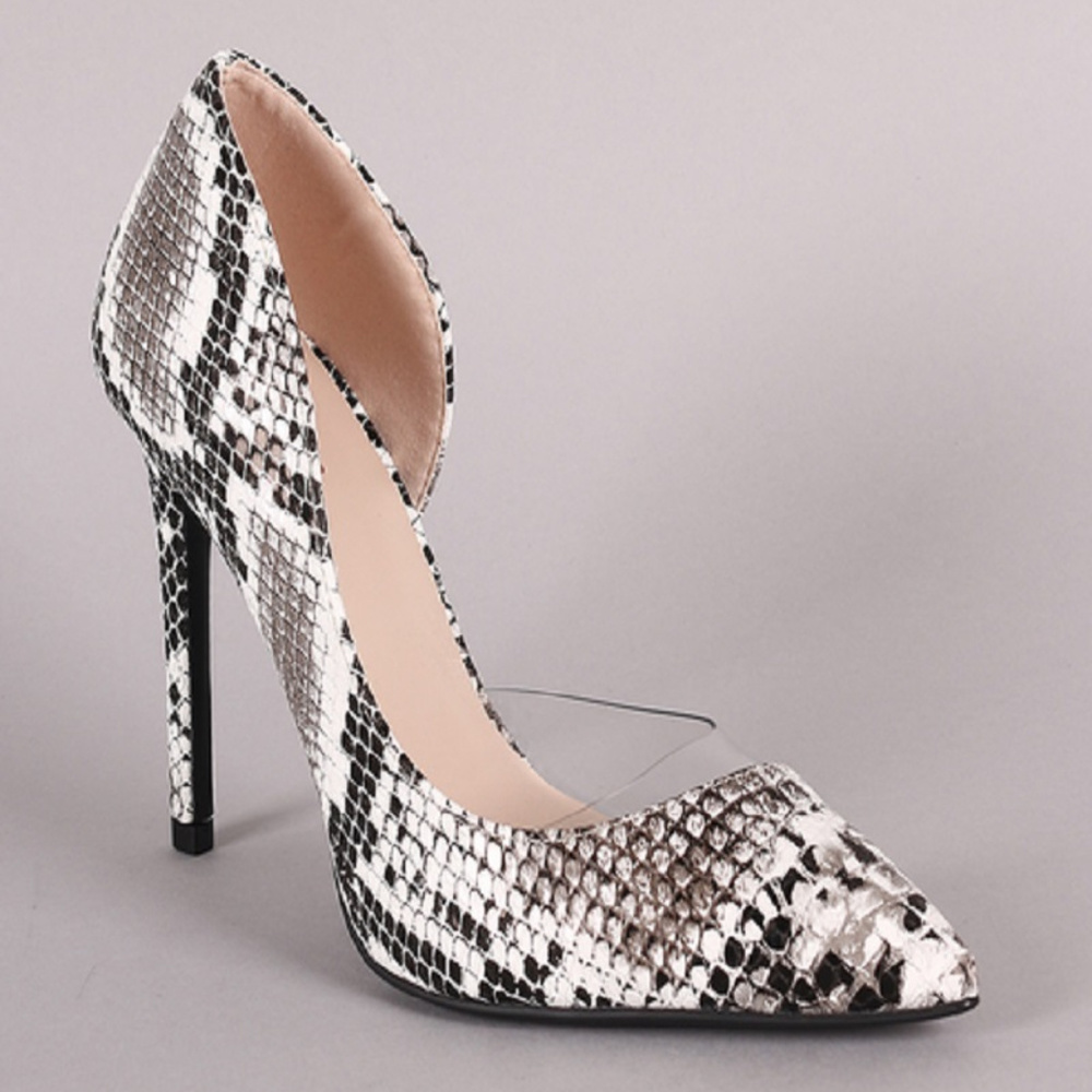 *LAST ONE* Sexy Clear & Snake Pumps NWT - Picture 3 of 6